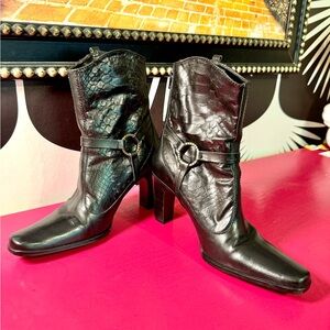 Vintage Harley Davidson Black Leather Heeled Biker Pavlina Boots  Womens Size7.5